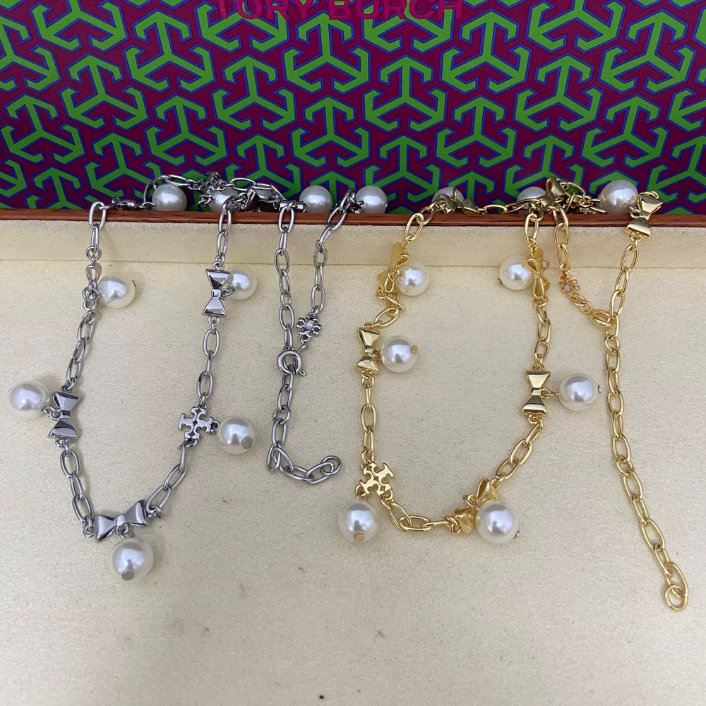 Tory Burch Pearl Bow Necklace